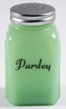 Jadite Spice Shaker with Metal Lid