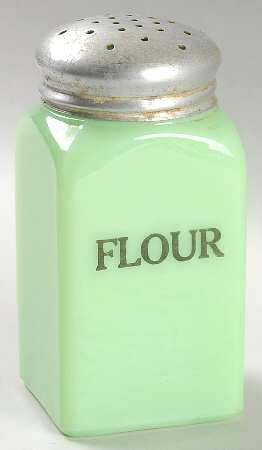 Jadite Flour Shaker with Metal Lid