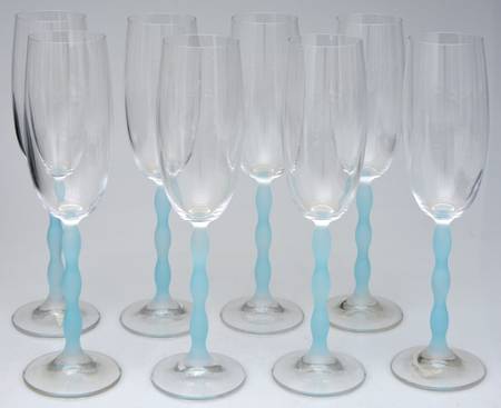 Sofia Blue Fluted Champagne - Set of 8
