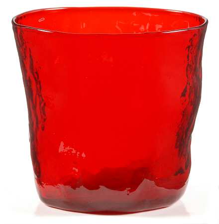 Crinkle Red Double Old Fashioned