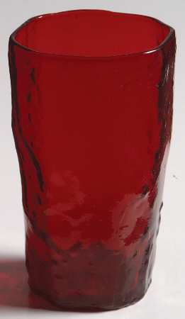 Crinkle Red Flat Juice Glass