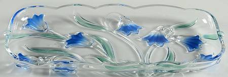 Bluebells Green Blue 14" Rectangular Tray