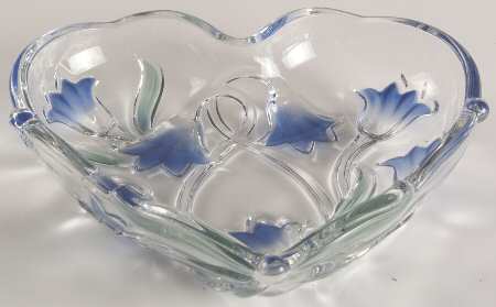 Bluebells Green Blue Heart Dish