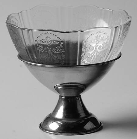 American Sweetheart Clear Sherbet with Metal Holder