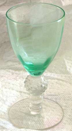 Golf Ball Light Green Bowl (Optic) Cordial Glass