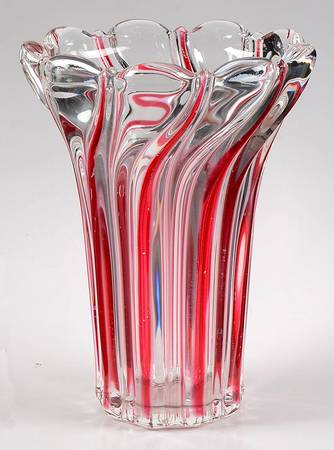 Peppermint Red 8" Flower Vase
