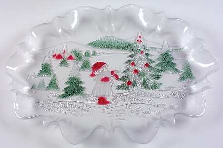 Holiday Landscape Round Canape Serving Platter