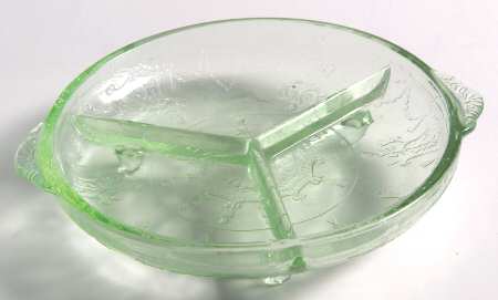 Jennifer Minatures Green 4" Round 3 Toed 3 Part Relish