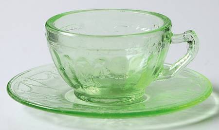 Jennifer Minatures Green Cup & Saucer Set