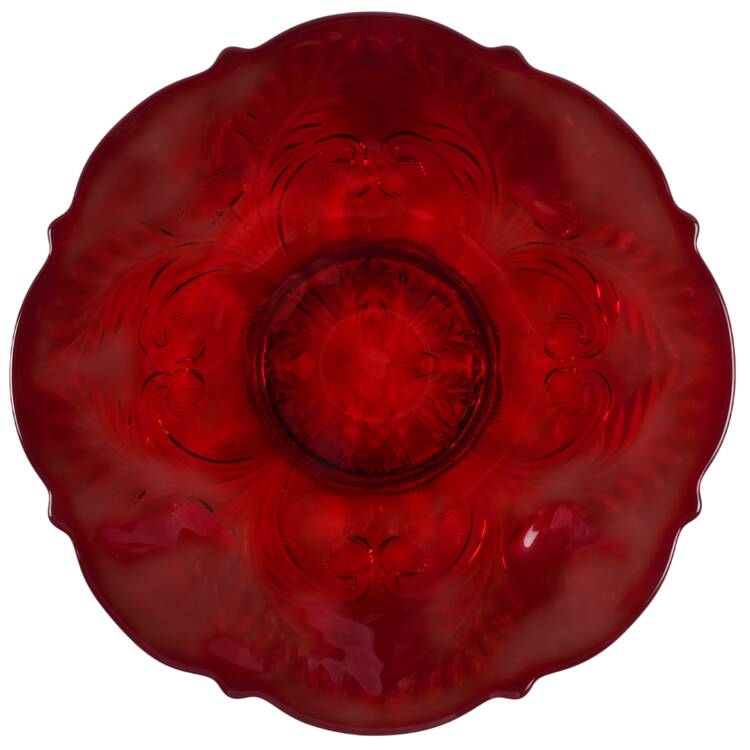 Inverted Thistle Ruby Red 12" Round Platter