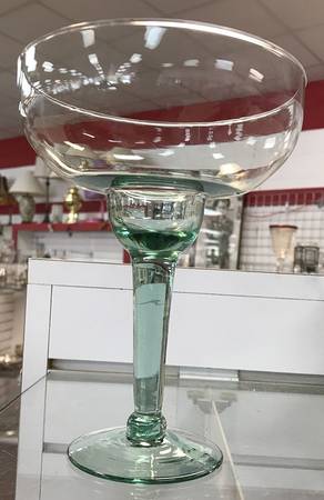 Mardi Gras Green Margarita Glass