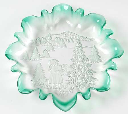 Christmas Story Green Edge 9" Bon Bon Plate