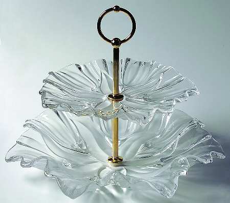 Tulips Satin 2 Tier Serving Tray