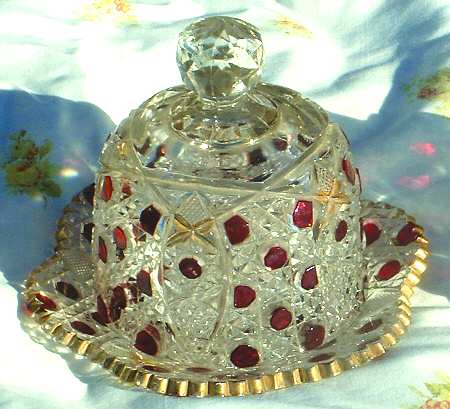 Rotec Ruby Flash (Gold Trim) Round Covered Butter
