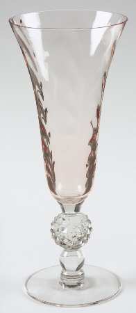 Golf Ball Peach (Optic, Clear Foot) 8" Flared Vase