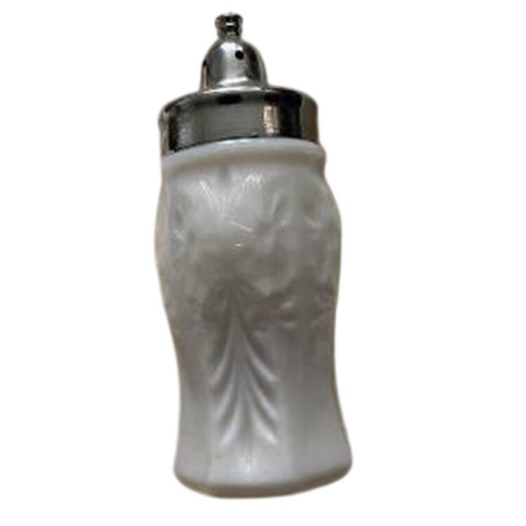 Puritan Milk Glass Shaker with Metal Lid