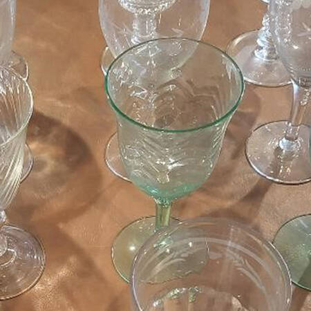 Hampton Palm Optic-Aqua (Stem #7614) Water Goblet