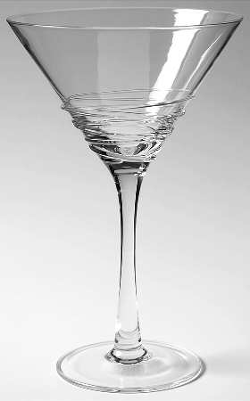 Swirl Clear Martini Glass