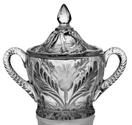 Inverted Thistle Clear Candy Dish & Lid