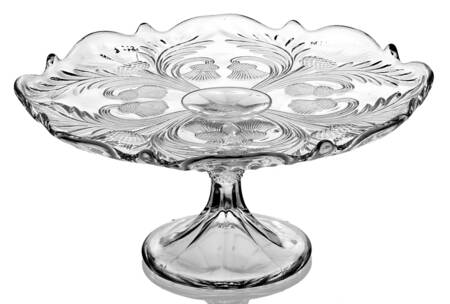 Inverted Thistle Clear 9" Diameter Pedestal Cake Stand