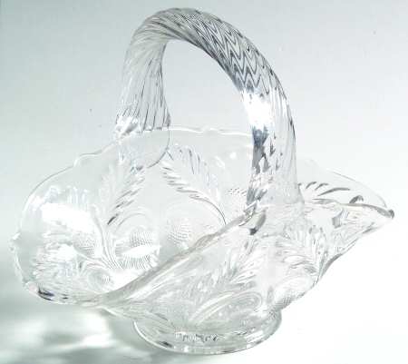 Inverted Thistle Clear 6" Handled Basket