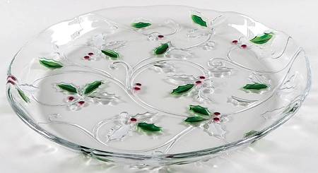 Merry Holly 15" Round Platter