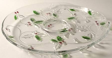 Merry Holly Tray for Chip & Dip Set