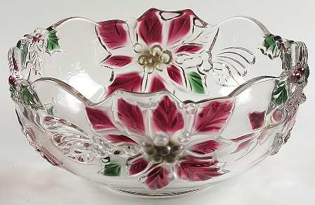 Christmas Poinsettia 8" Round Bowl
