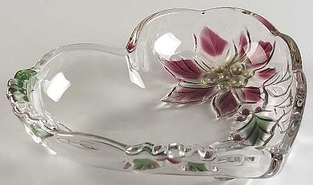 Christmas Poinsettia Heart Bowl