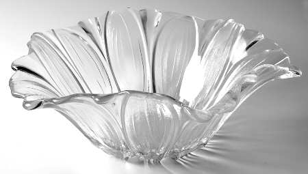 Sunflower Frost 13" Round Crimped Bowl
