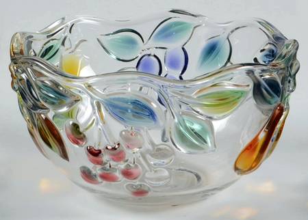 Garden Harvest (Embossed Color Fruit) Small Fruit Dessert Bowl
