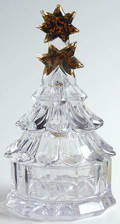 Golden Stars Christmas Tree Candy Box with Lid