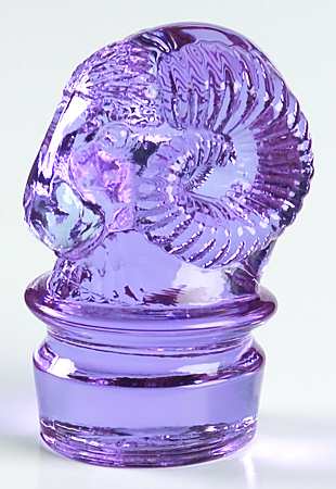 Heisey By Mosser Animals Stopper-Rams Head-Heatherbloom