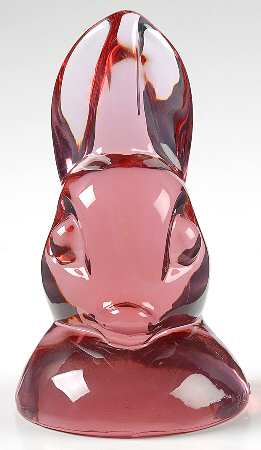 Heisey By Mosser Animals Lavender Ice Doe Head Bookend