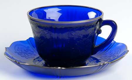 American Sweetheart Cobalt (Sterling Trim) Cup & Saucer Set
