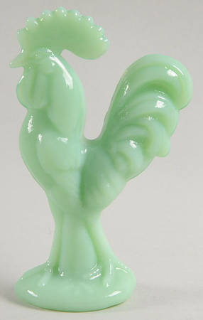 Jadeite-Green Glass Small Rooster