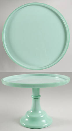 Jadeite-Green Glass 10" Diameter High Cake Stand