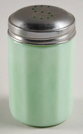 Jadeite-Green Glass Salt Shaker & Lid