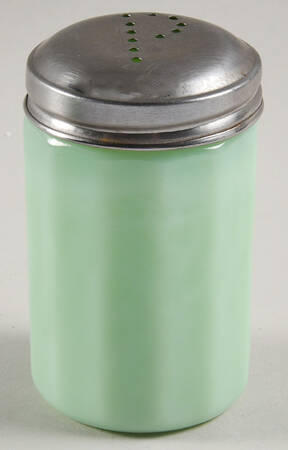 Jadeite-Green Glass Pepper Shaker & Lid