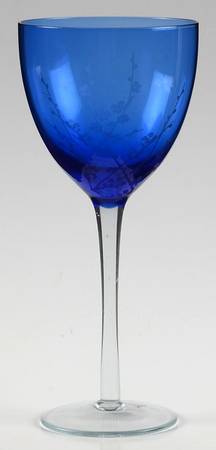 Cherry Blossom Cobalt Blue Wine