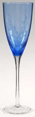 Cherry Blossom Cobalt Blue Fluted Champagne