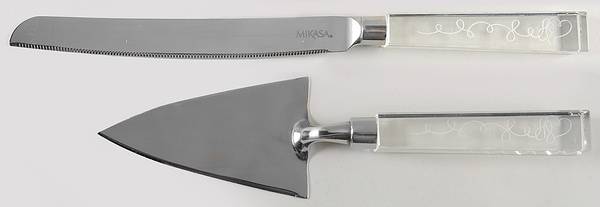 Love Story Wedding Cake Knife & Server Set