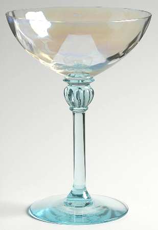 7634 Blue (Iridescent) Champagne/Tall Sherbet