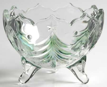 Holiday Evergreen Emerald 3-Footed Open Candy Dish