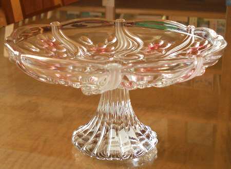 Floral Dance Pink Frost Footed Cake Plate