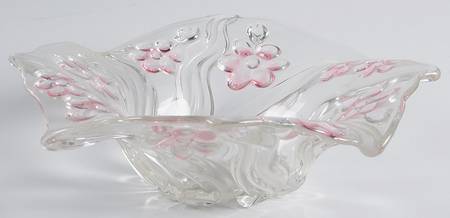 Floral Dance Pink Frost 9" Fluted Bowl