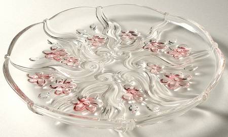 Floral Dance Pink Frost 12" Round Platter