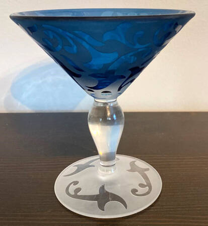 MWC2 (Bulbous Stem) Cobalt Blue Martini