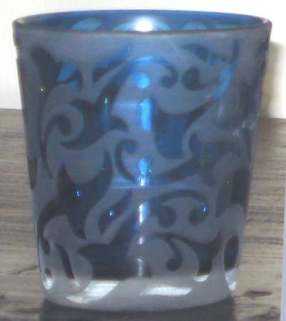 MWC2 (Bulbous Stem) Cobalt Blue Flat Tumbler