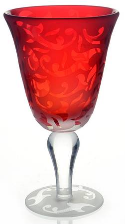 MWC2 (Bulbous Stem) Red Water Goblet